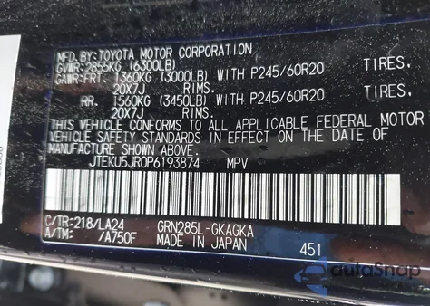 2023 Toyota 4Runner Limited z USA, uszkodzony, nr VIN JTEKU5JR0P6193874